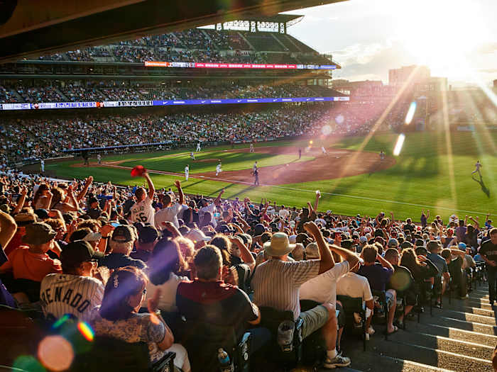 Wide shot of Coors Field